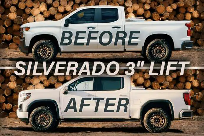leveling kit silverado 3 inch lift before and after